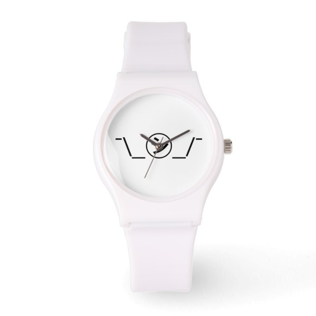 Shi Kana Shrug Emoticon ¯\_㋛_/¯ Japanese Kaomoji Watch (Front)