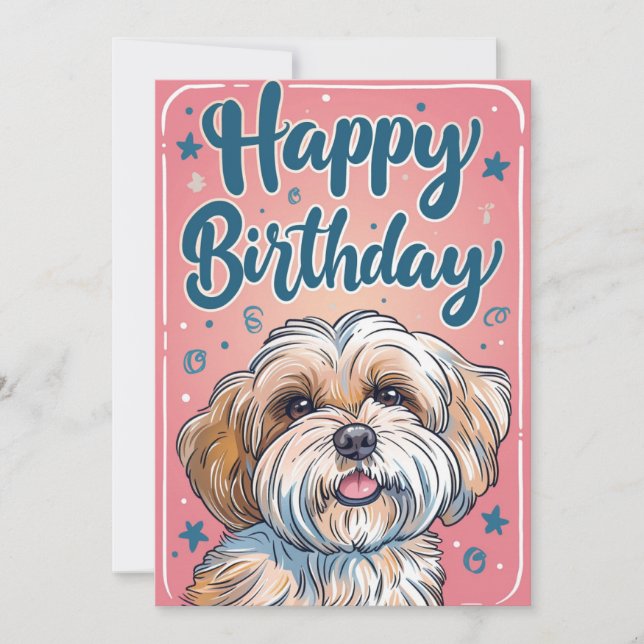 Shi Tzu Birthday Holiday Card (Front)