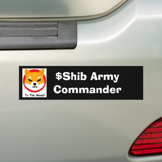 SHIBA ARMY: Commander Bumper Sticker (On Car)