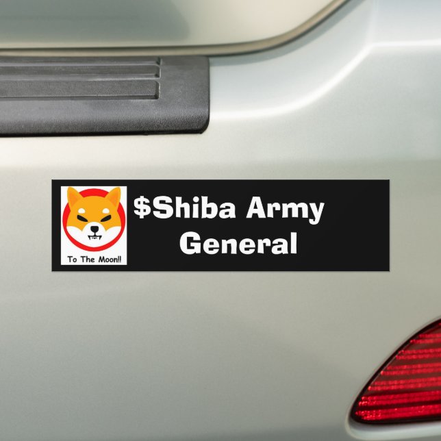 SHIBA ARMY: General Bumper Sticker (On Car)