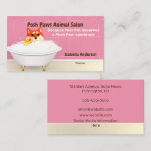 Shiba Bath Theme Pet Spa Business Card