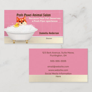 Shiba Bath Theme Pet Spa Business Card