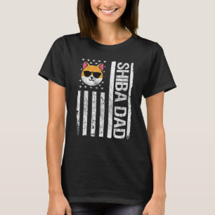 Shiba Dad American USA Flag Shiba Inu Owner Pet Do T-Shirt