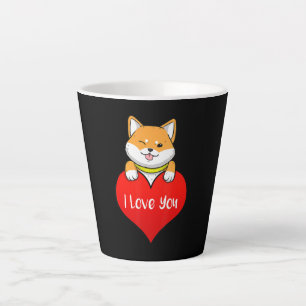 Shiba dog heart I Love You Decor Latte Mug