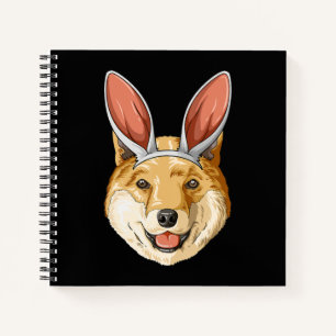 Shiba dog with easter bunny ears shiba dog gift notebook