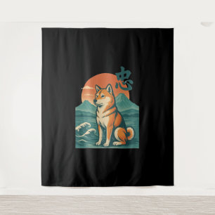 Shiba Dreams at Dusk Tapestry