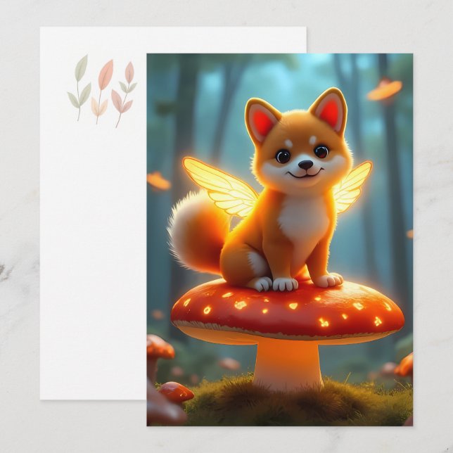 Shiba fairy adventure holiday card (Front/Back)