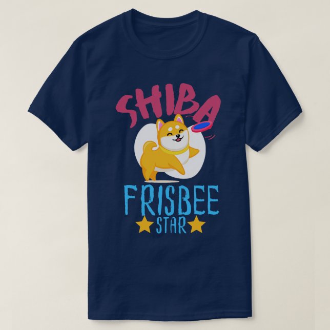 Shiba Frisbee Cute Kawaii Shiba Inu Frisbee T-Shirt (Design Front)
