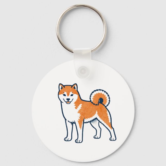 Shiba Inu ー Standing Key Ring (Front)