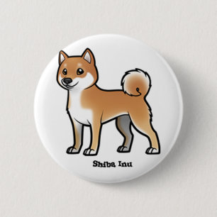 shiba inu 6 cm round badge