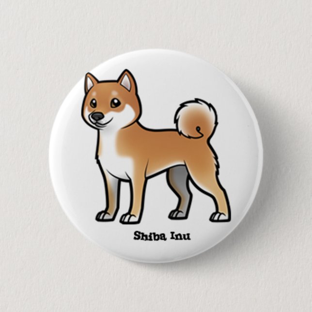 shiba inu 6 cm round badge (Front)