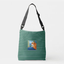 shiba inu and mt fuji crossbody bag