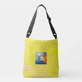 shiba inu and mt fuji crossbody bag