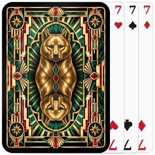 Shiba Inu, Art Deco Dog Playing Cards
