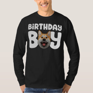 Shiba Inu Birthday Boy Party Kids Dog Shiba Inu Bi T-Shirt