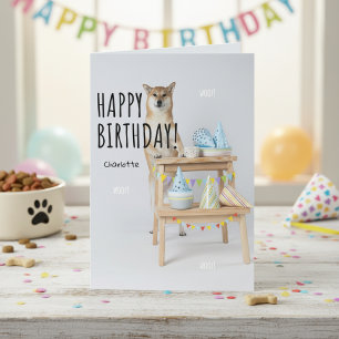 Shiba Inu Birthday  Unleash the Tail-Wagging Card