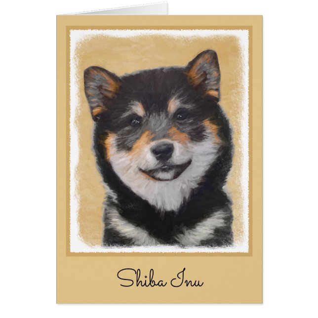 Shiba Inu (Black and Tan) Painting - Dog Art (Front)