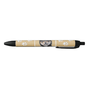 Shiba Inu (Black and Tan) Painting - Dog Art Black Ink Pen