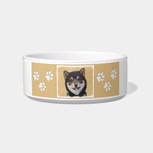 Shiba Inu (Black and Tan) Painting - Dog Art Bowl