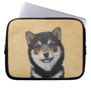 Shiba Inu (Black and Tan) Painting - Dog Art Laptop Sleeve