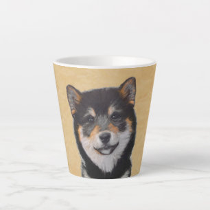 Shiba Inu (Black and Tan) Painting - Dog Art Latte Mug