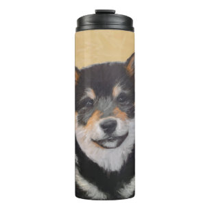 Shiba Inu (Black and Tan) Painting - Dog Art Thermal Tumbler