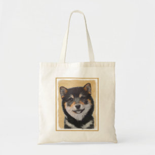 Shiba Inu (Black and Tan) Painting - Dog Art Tote Bag