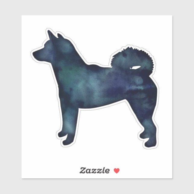 Shiba Inu Black Watercolor Silhouette (Sheet)