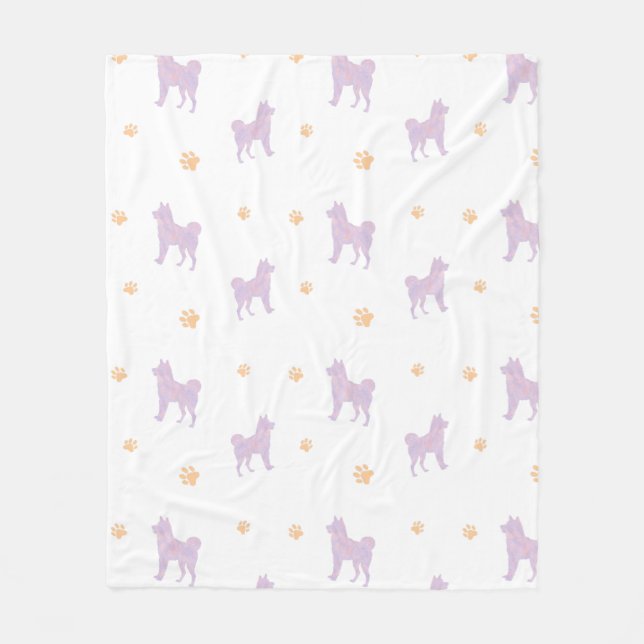 Shiba Inu Blanket – Minimal Lavender Gift  (Front)