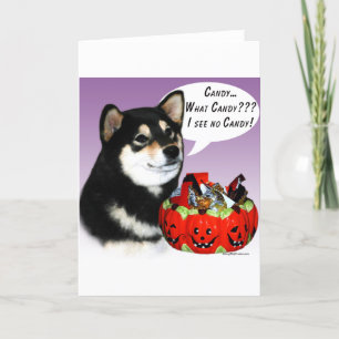 Shiba Inu (blk) Halloween Candy Card