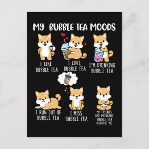 Shiba Inu Bubble Tea Women Boba Tea Dog Bubble Tea Postcard