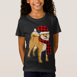 Shiba Inu Buffalo Plaid Japan Dog Lover Christmas T-Shirt