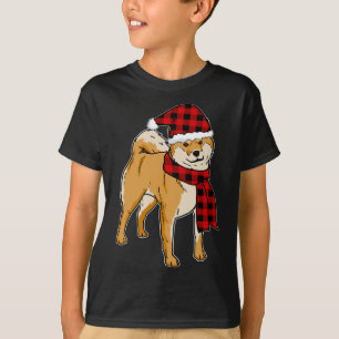 Shiba Inu Buffalo Plaid Japan Dog Lover Christmas T-Shirt