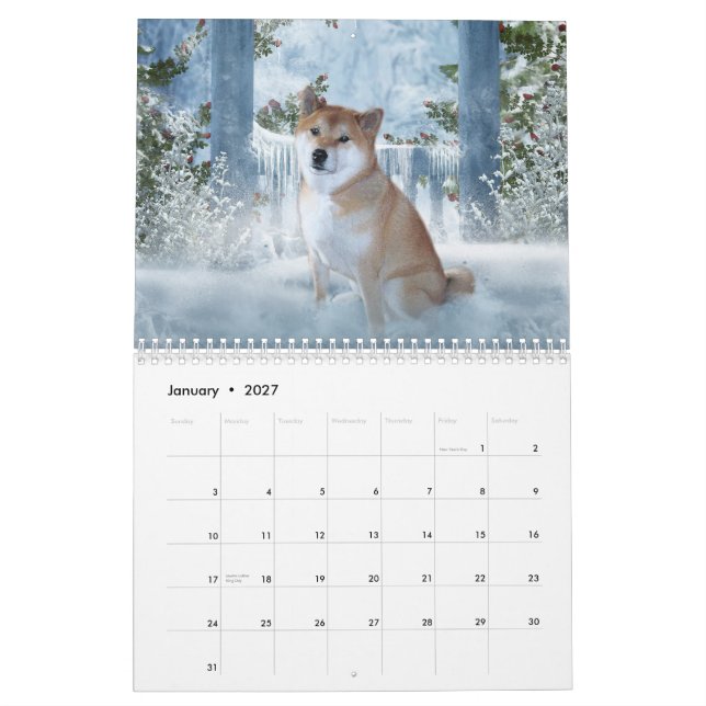 Shiba Inu Calendar (Jan 2027)