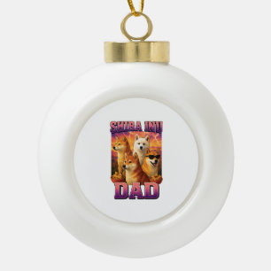Shiba Inu Ceramic Ball Christmas Ornament