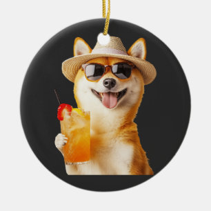 Shiba Inu Ceramic Tree Decoration