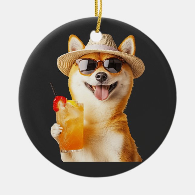 Shiba Inu     Ceramic Tree Decoration (Front)