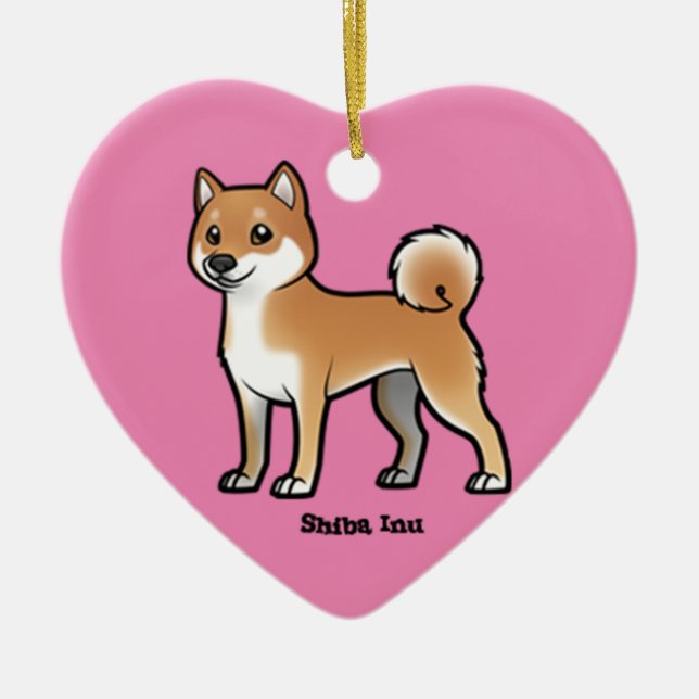 shiba inu ceramic tree decoration (Front)
