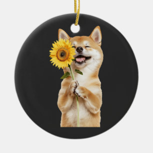 Shiba Inu Ceramic Tree Decoration