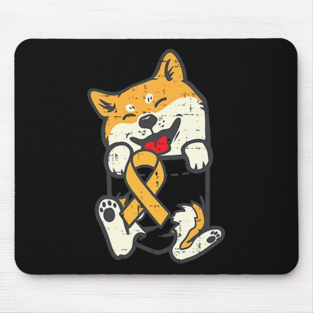 Shiba Inu Childhood Cancer Ribbon Awareness Dog Su Mouse Mat (Front)