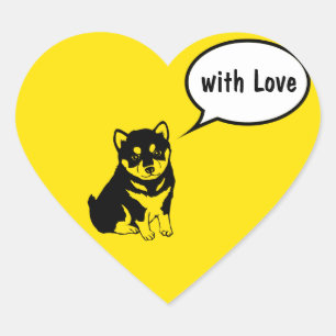 Shiba Inu Chinese Dog Year 2018 Heart Sticker