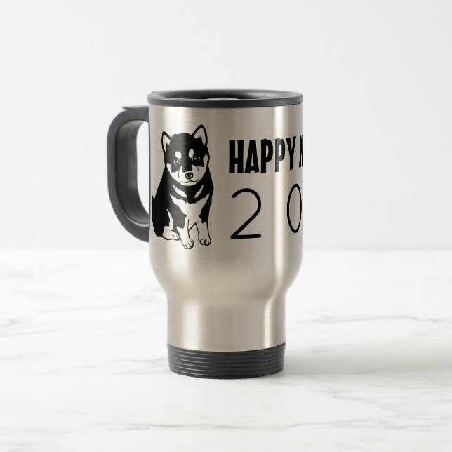 Shiba Inu Chinese Dog Year 2018 Travel Mug (Front Left)