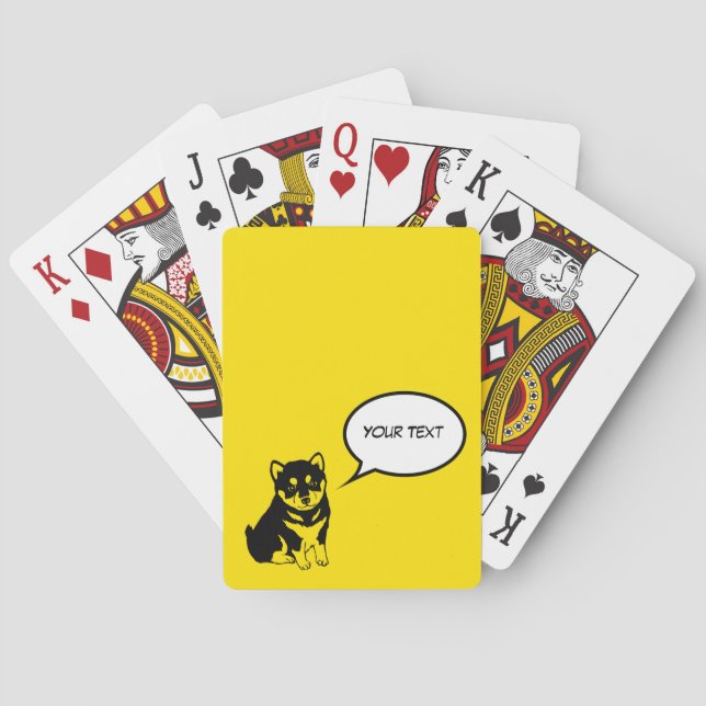 Shiba Inu Chinese Dog Year Birthday Playing Cards (Back)
