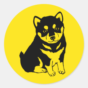 Shiba Inu Chinese Dog Year Birthday Round Sticker