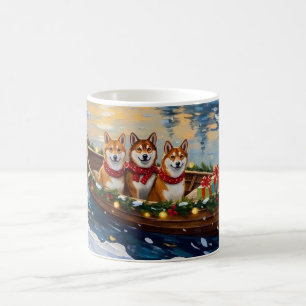 Shiba Inu Christmas Boat Holiday Coffee Mug