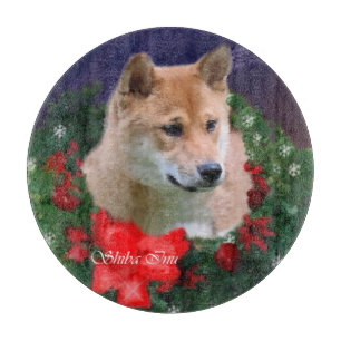 Shiba Inu Christmas Cutting Board