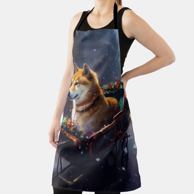 Shiba Inu Christmas Festive Season  Apron (Insitu)