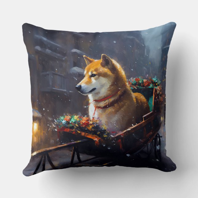 Shiba Inu Christmas Festive Season  Cushion (Back)