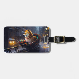 Shiba Inu Christmas Festive Season Luggage Tag