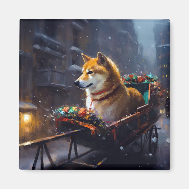 Shiba Inu Christmas Festive Season  Magnet (Front)